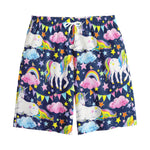 Unicorn Night Festival Pattern Print Cotton Shorts