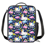 Unicorn Night Festival Pattern Print Crossbody Lunch Bag