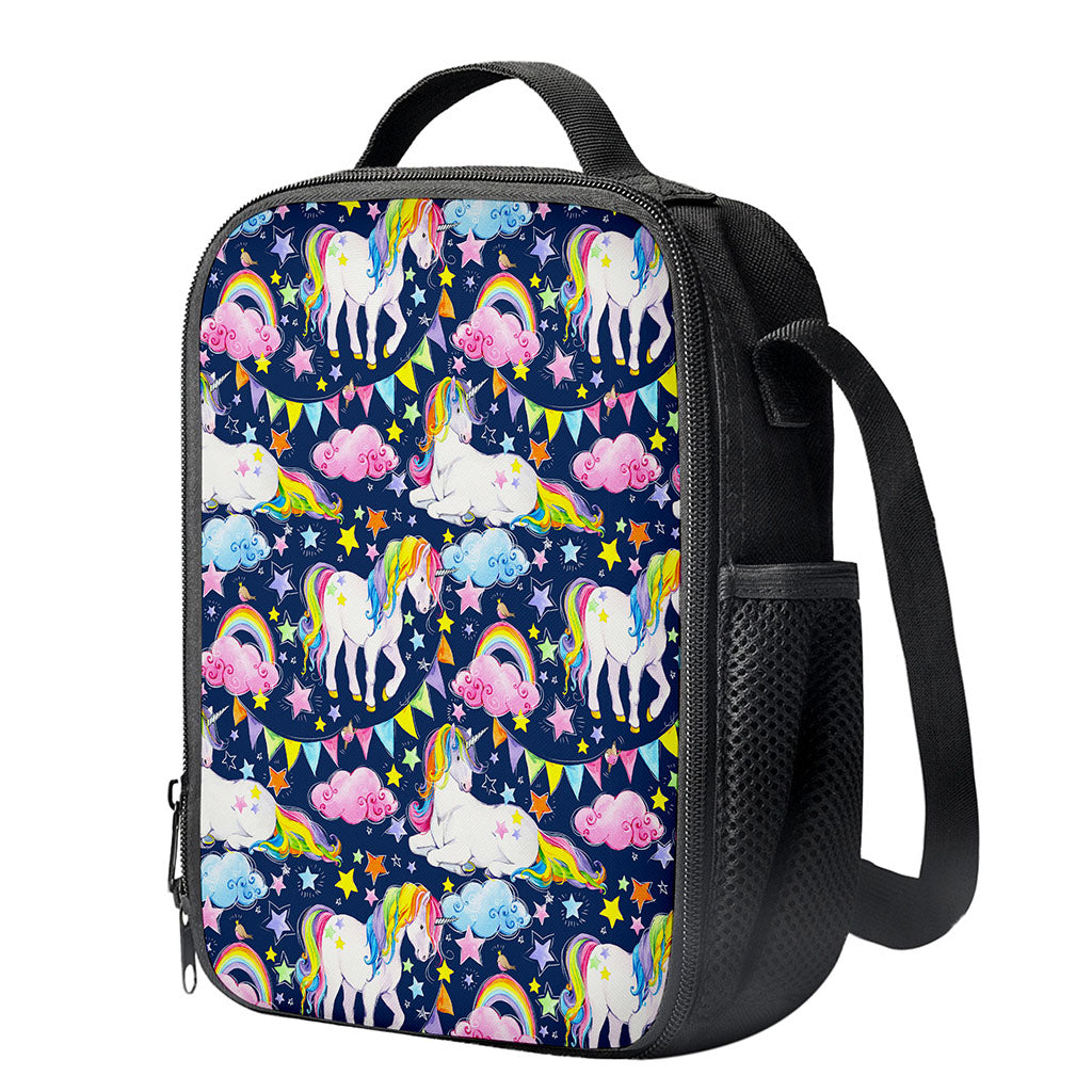 Unicorn Night Festival Pattern Print Crossbody Lunch Bag