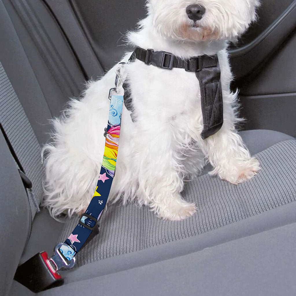 Unicorn Night Festival Pattern Print Dog Seat Belt