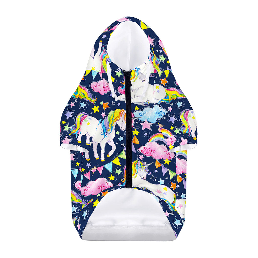 Unicorn Night Festival Pattern Print Dog Zip Up Hoodie