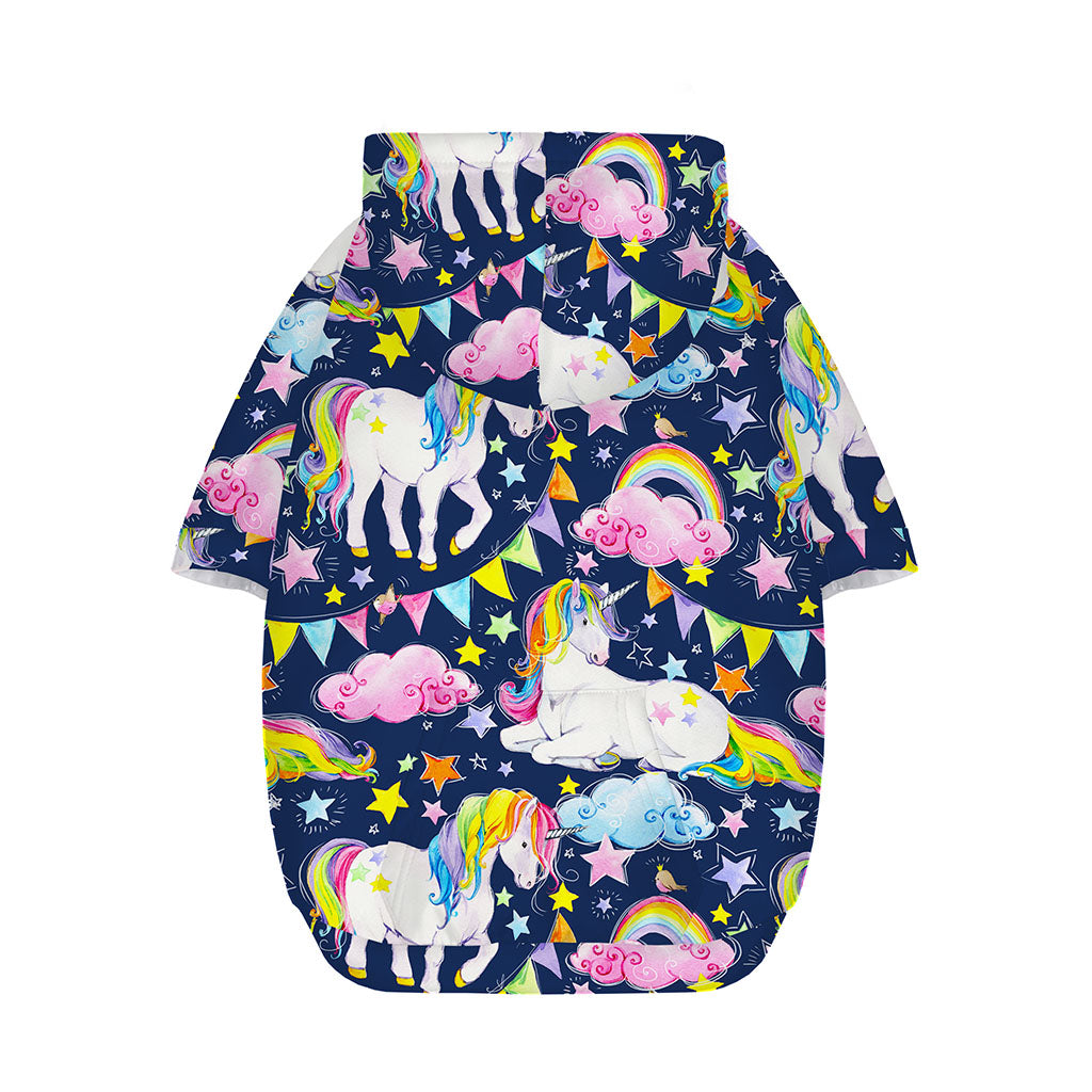 Unicorn Night Festival Pattern Print Dog Zip Up Hoodie
