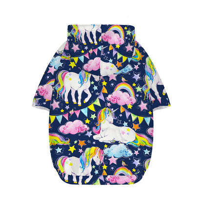 Unicorn Night Festival Pattern Print Dog Zip Up Hoodie