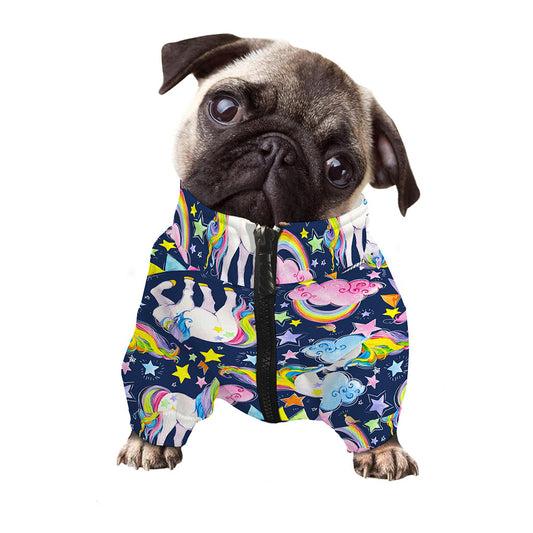 Unicorn Night Festival Pattern Print Dog Zip Up Jacket