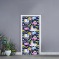Unicorn Night Festival Pattern Print Door Sticker