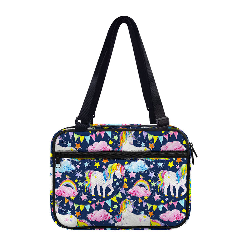 Unicorn Night Festival Pattern Print Double Strap Bible Bag