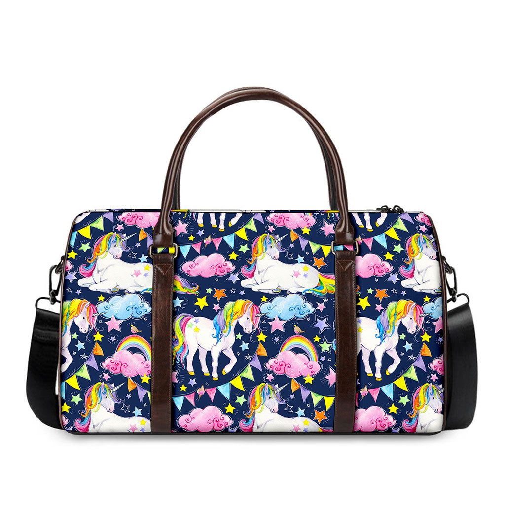 Unicorn Night Festival Pattern Print Duffle Bag