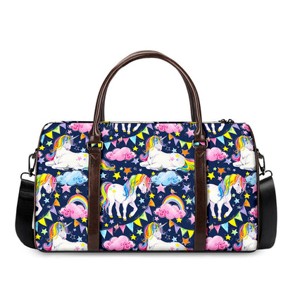 Unicorn Night Festival Pattern Print Duffle Bag