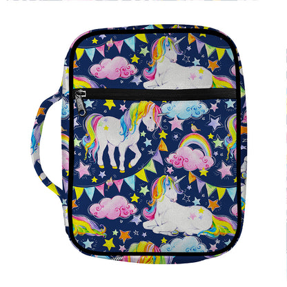 Unicorn Night Festival Pattern Print Front Pocket Bible Bag