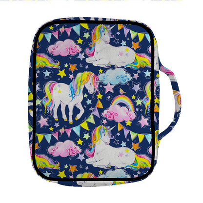 Unicorn Night Festival Pattern Print Front Pocket Bible Bag