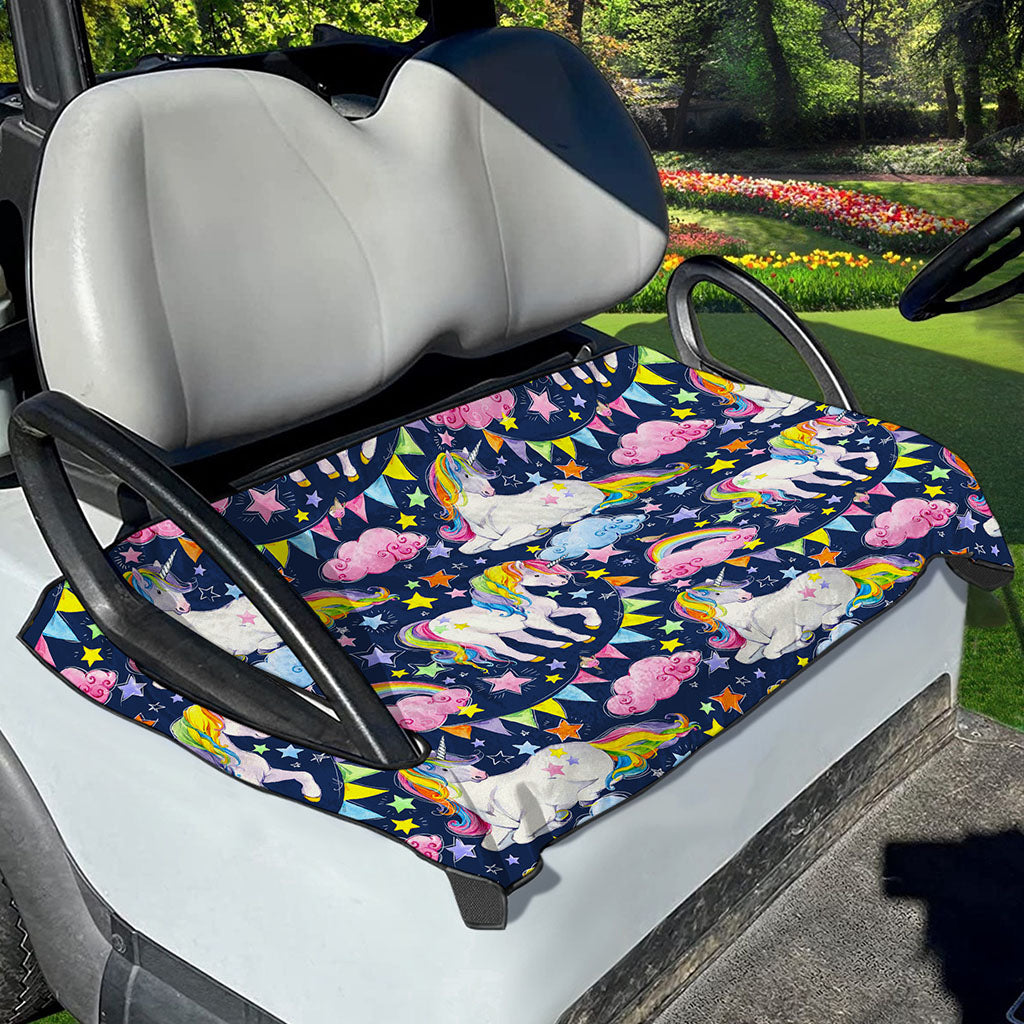 Unicorn Night Festival Pattern Print Golf Cart Seat Cover