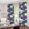 Unicorn Night Festival Pattern Print Grommet Curtains