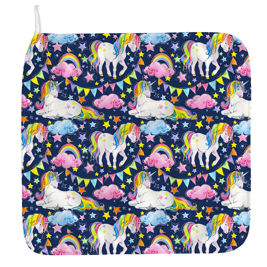 Unicorn Night Festival Pattern Print Hand Towel
