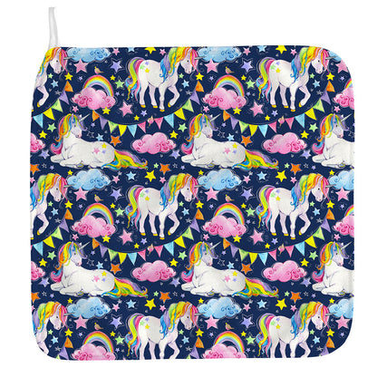 Unicorn Night Festival Pattern Print Hand Towel