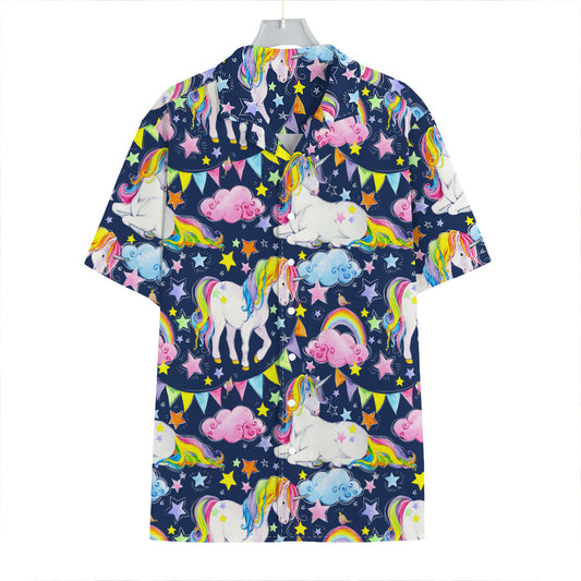 Unicorn Night Festival Pattern Print Hawaiian Shirt