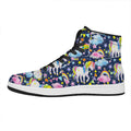 Unicorn Night Festival Pattern Print High Top Leather Sneakers