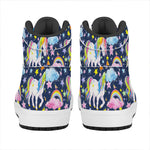 Unicorn Night Festival Pattern Print High Top Leather Sneakers