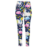 Unicorn Night Festival Pattern Print High-Waisted Pocket Leggings