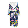 Unicorn Night Festival Pattern Print Hooded Bathrobe