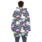 Unicorn Night Festival Pattern Print Hoodie Blanket
