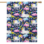 Unicorn Night Festival Pattern Print House Flag