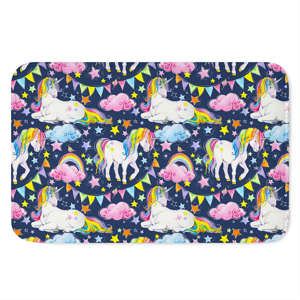 Unicorn Night Festival Pattern Print Indoor Door Mat