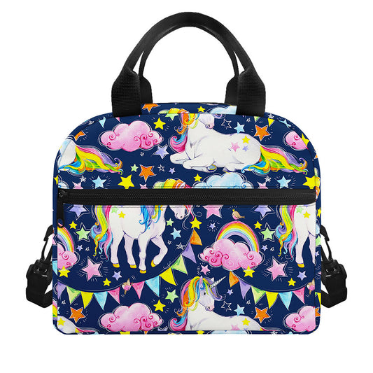 Unicorn Night Festival Pattern Print Insulated Lunch Bag