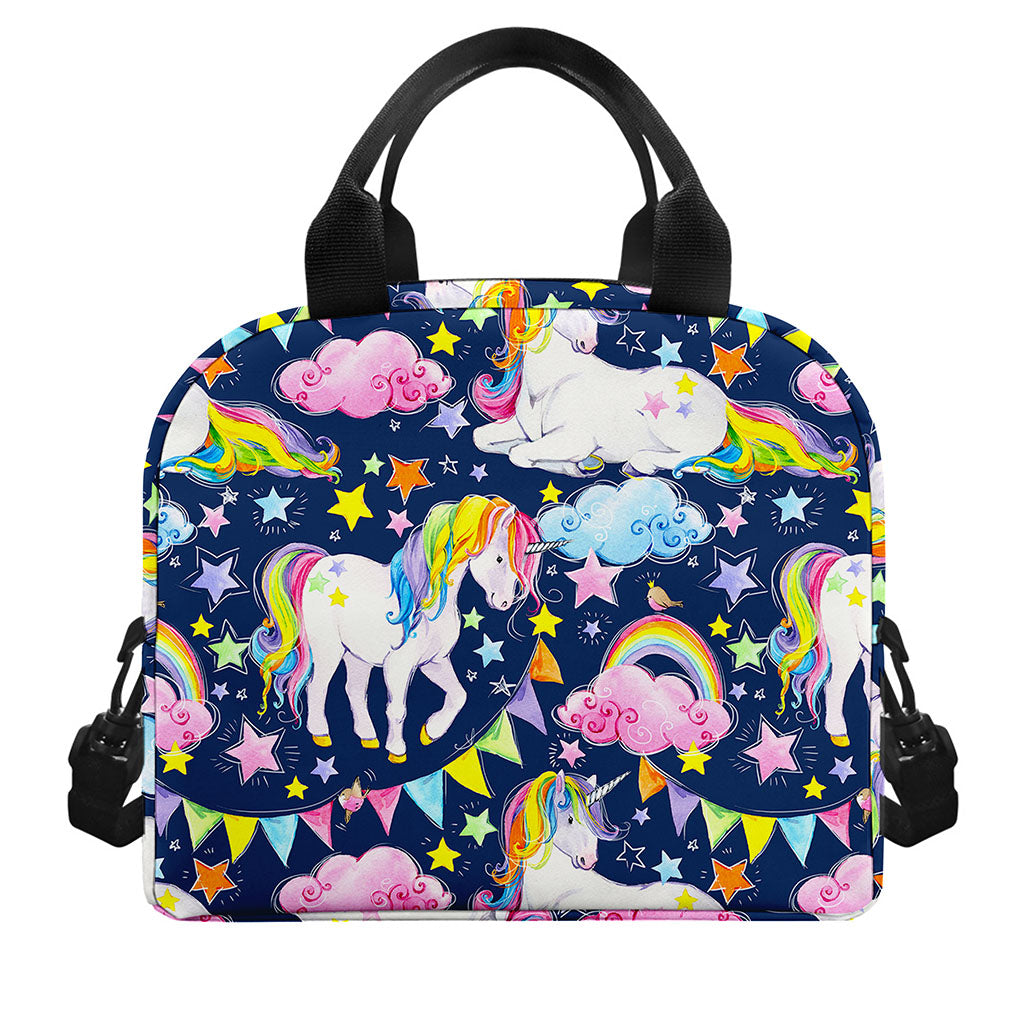 Unicorn Night Festival Pattern Print Insulated Lunch Bag