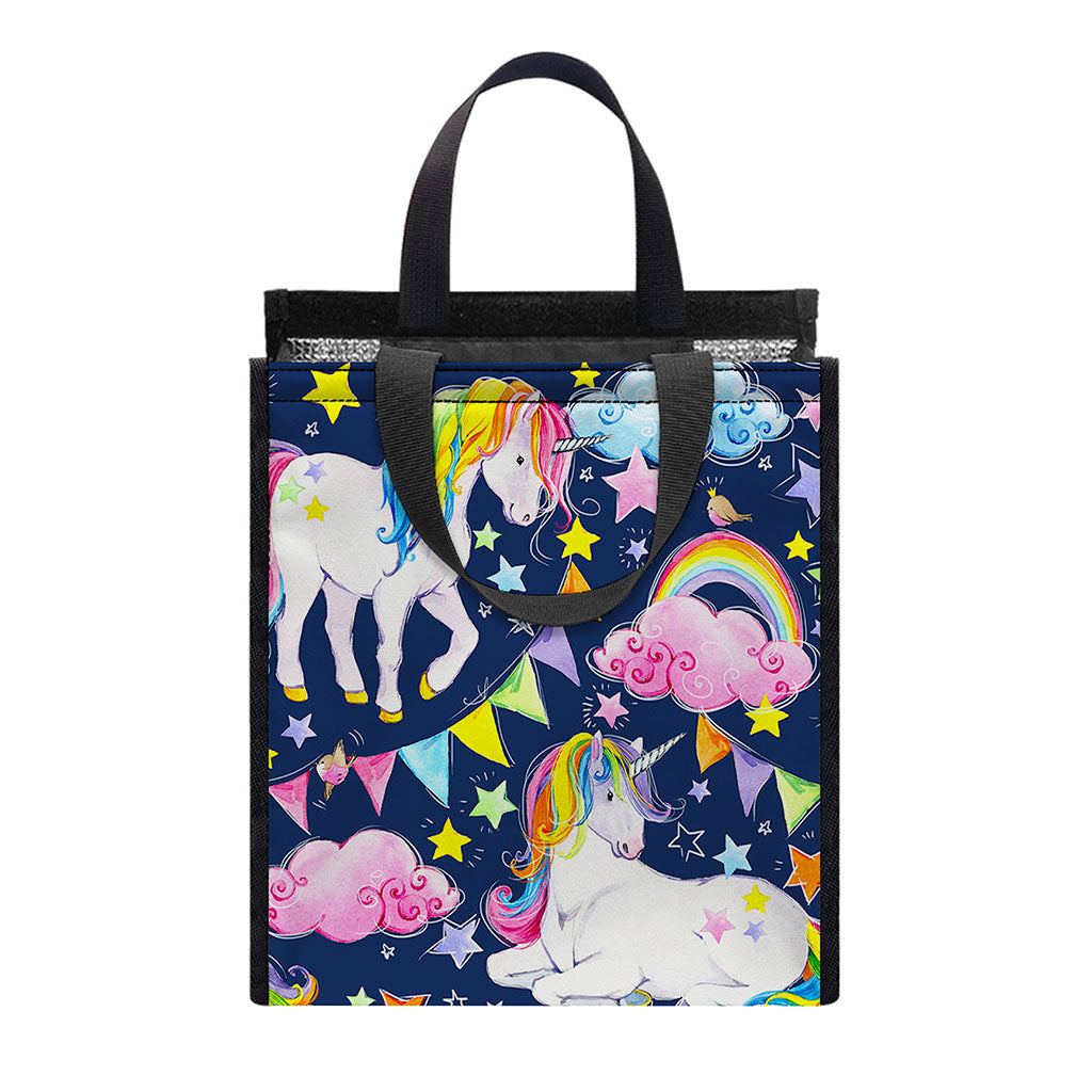 Unicorn Night Festival Pattern Print Insulated Lunch Tote