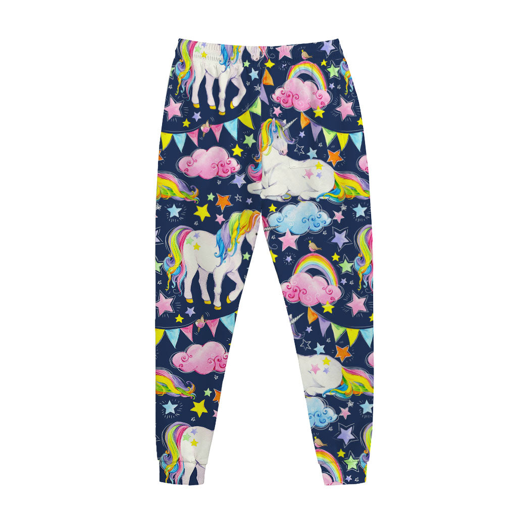 Unicorn Night Festival Pattern Print Jogger Pants
