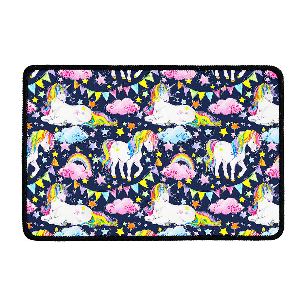 Unicorn Night Festival Pattern Print Kitchen Mat