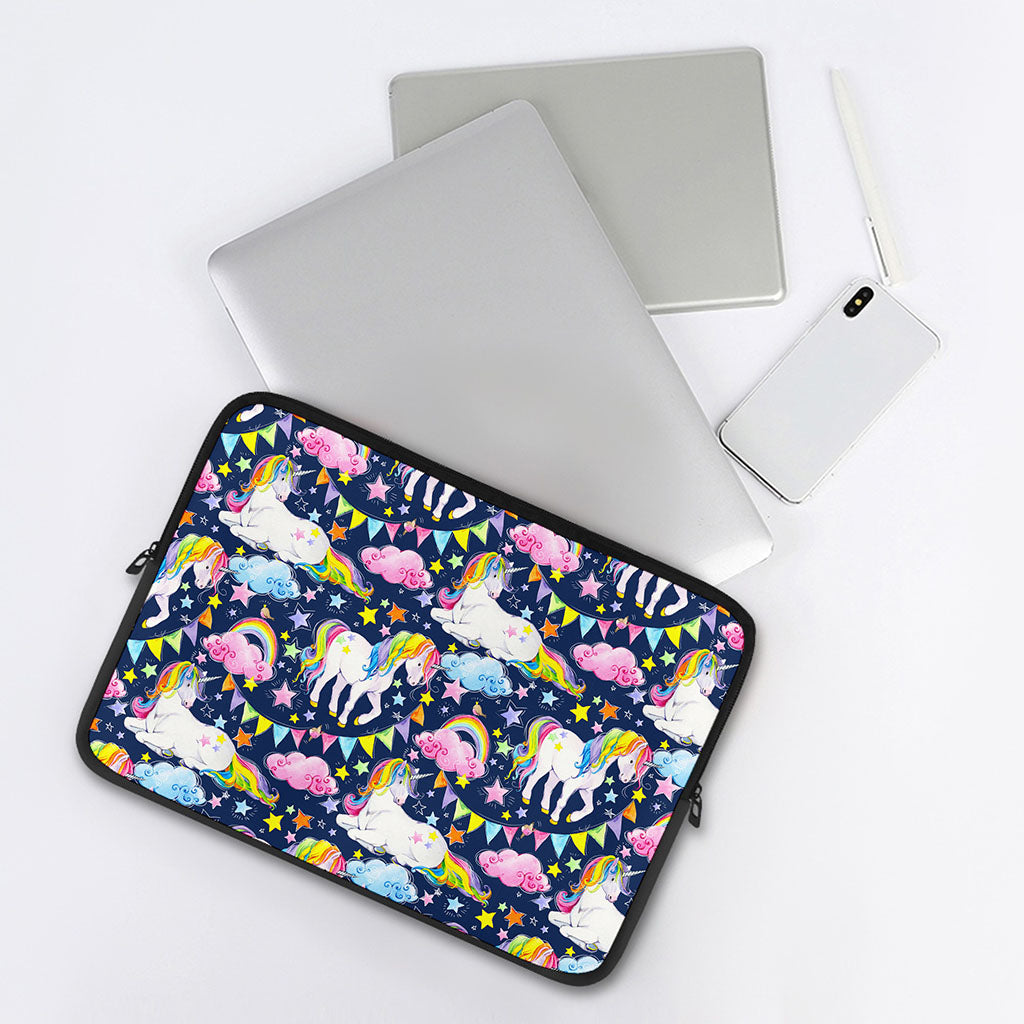 Unicorn Night Festival Pattern Print Laptop Sleeve
