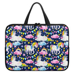 Unicorn Night Festival Pattern Print Laptop Sleeve With Handle