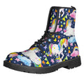Unicorn Night Festival Pattern Print Lace-Up Boots
