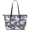 Unicorn Night Festival Pattern Print Leather Tote Bag With Zipper