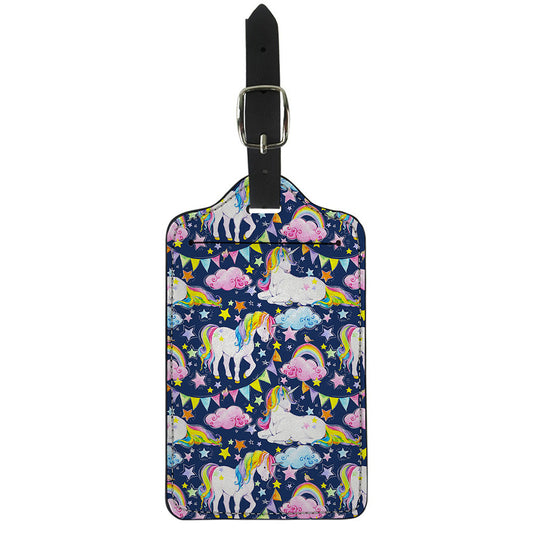 Unicorn Night Festival Pattern Print Luggage Tag