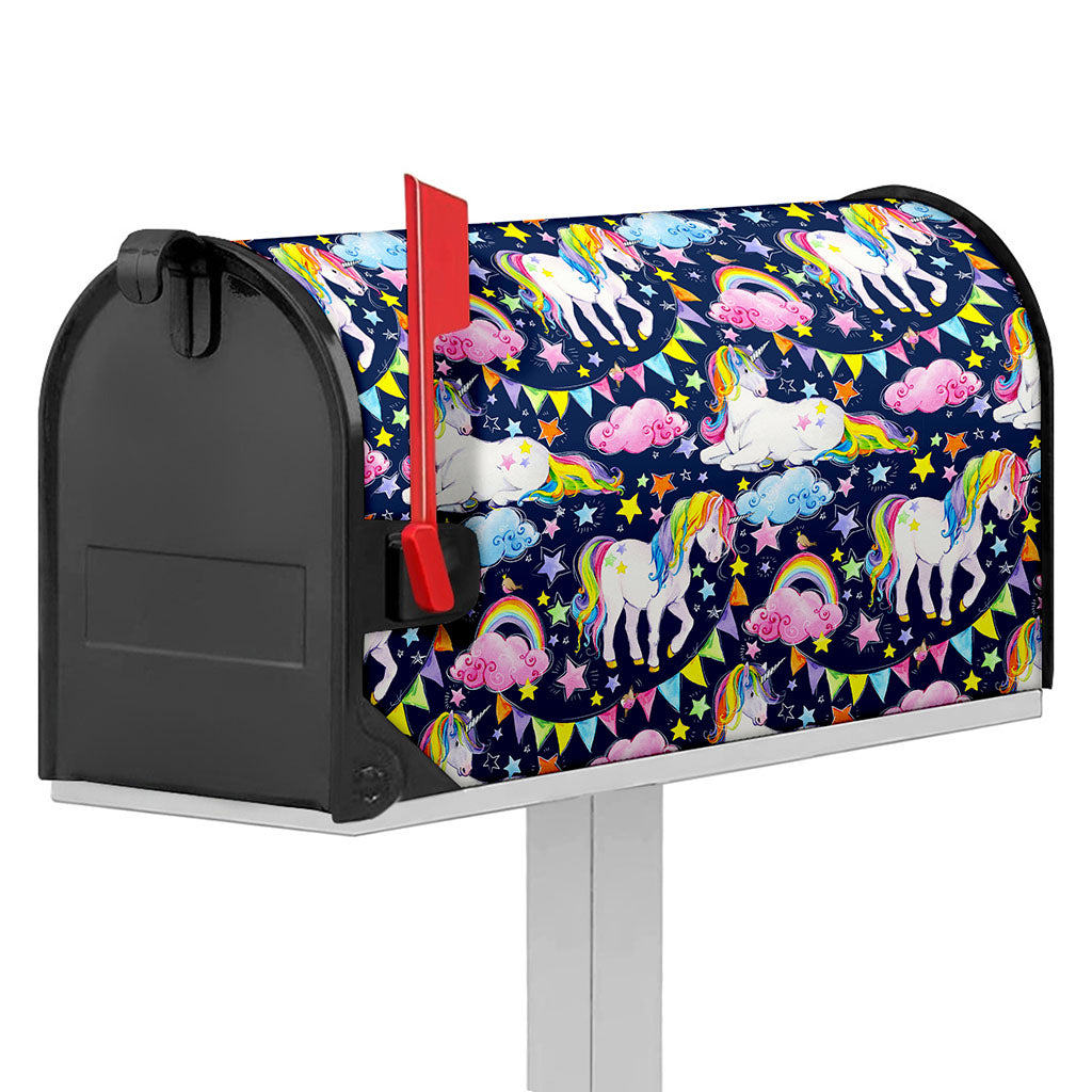 Unicorn Night Festival Pattern Print Mailbox Cover