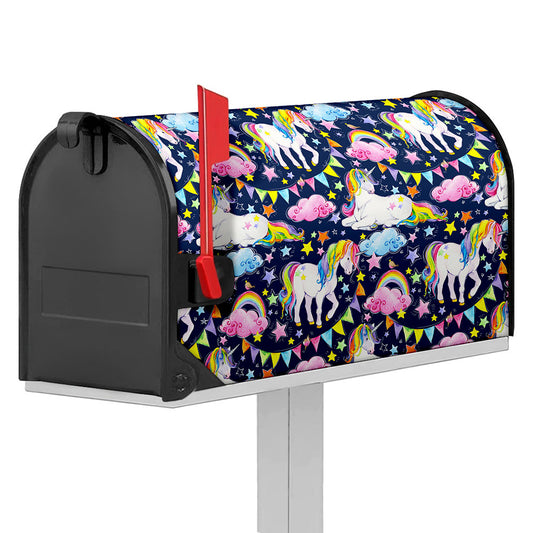 Unicorn Night Festival Pattern Print Mailbox Cover