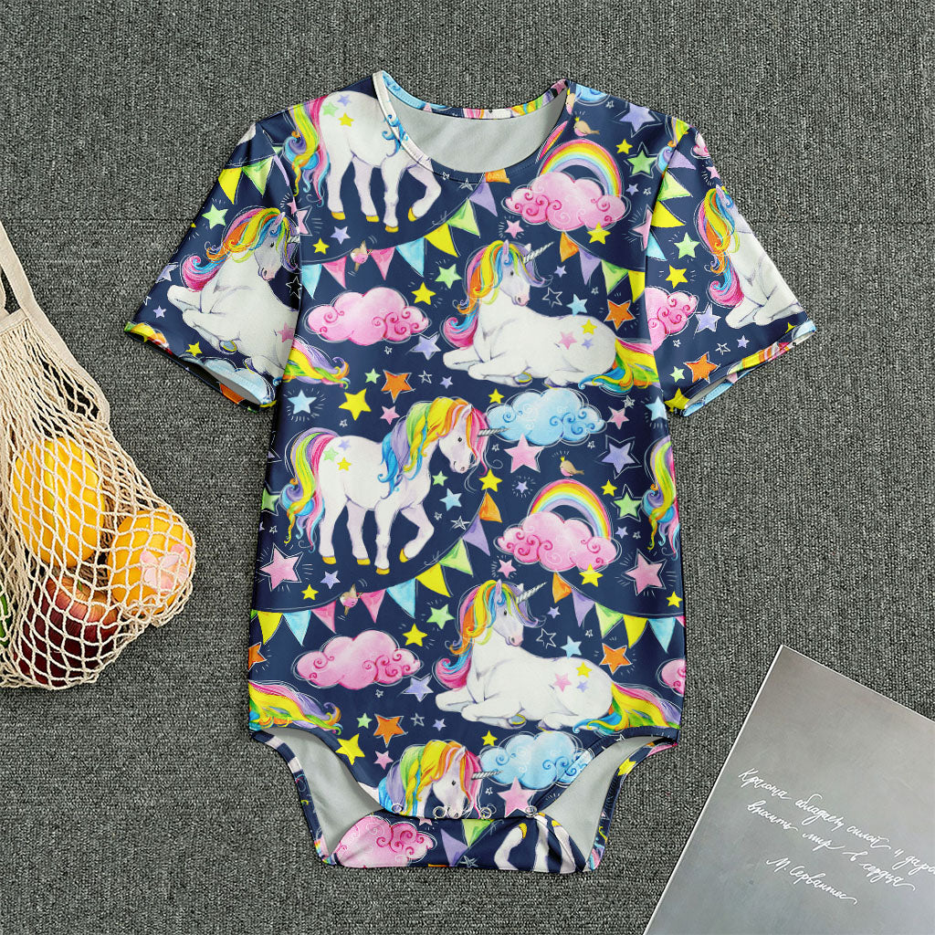 Unicorn Night Festival Pattern Print Men's Bodysuit
