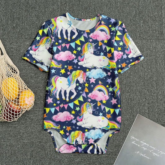 Unicorn Night Festival Pattern Print Men's Bodysuit