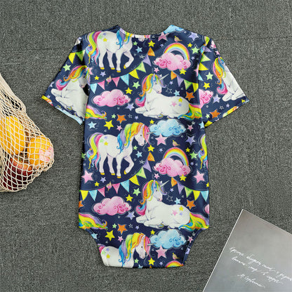Unicorn Night Festival Pattern Print Men's Bodysuit