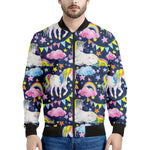 Unicorn Night Festival Pattern Print Men's Bomber Jacket