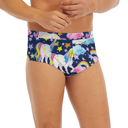 Unicorn Night Festival Pattern Print Men's Briefs