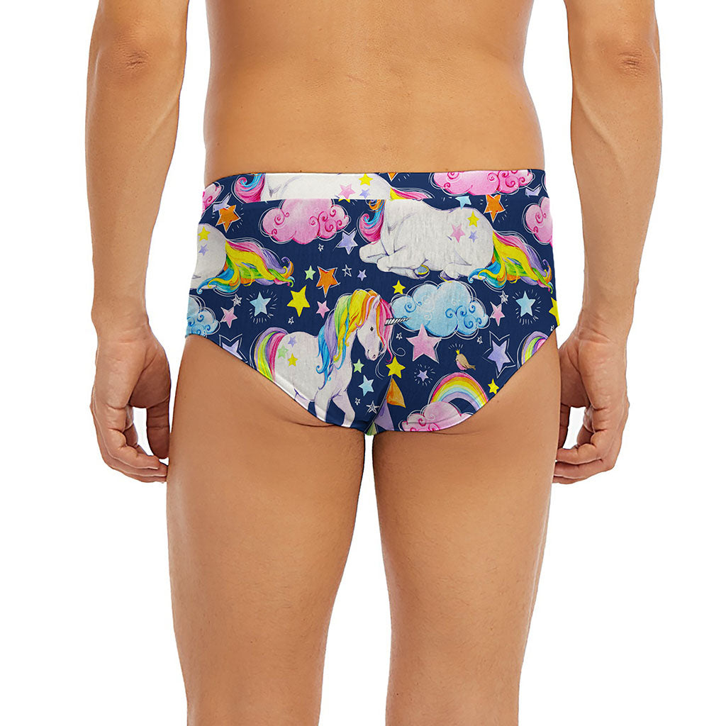 Unicorn Night Festival Pattern Print Men's Briefs