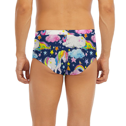 Unicorn Night Festival Pattern Print Men's Briefs