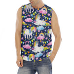 Unicorn Night Festival Pattern Print Men's Fitness Tank Top