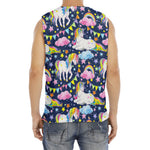 Unicorn Night Festival Pattern Print Men's Fitness Tank Top
