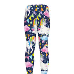 Unicorn Night Festival Pattern Print Men's leggings