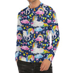 Unicorn Night Festival Pattern Print Men's Long Sleeve Rash Guard