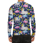Unicorn Night Festival Pattern Print Men's Long Sleeve Rash Guard